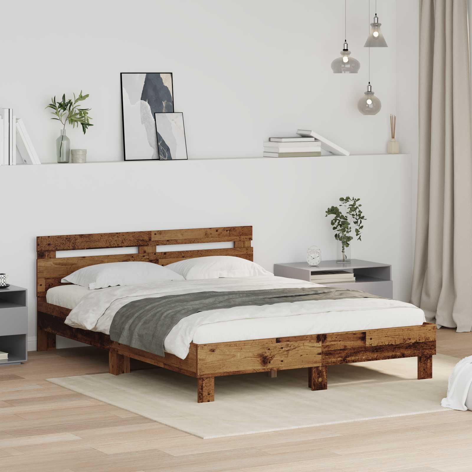 Krevetna konstrukcija Staro drvo 160 x 200 cm Konstruirano drvo