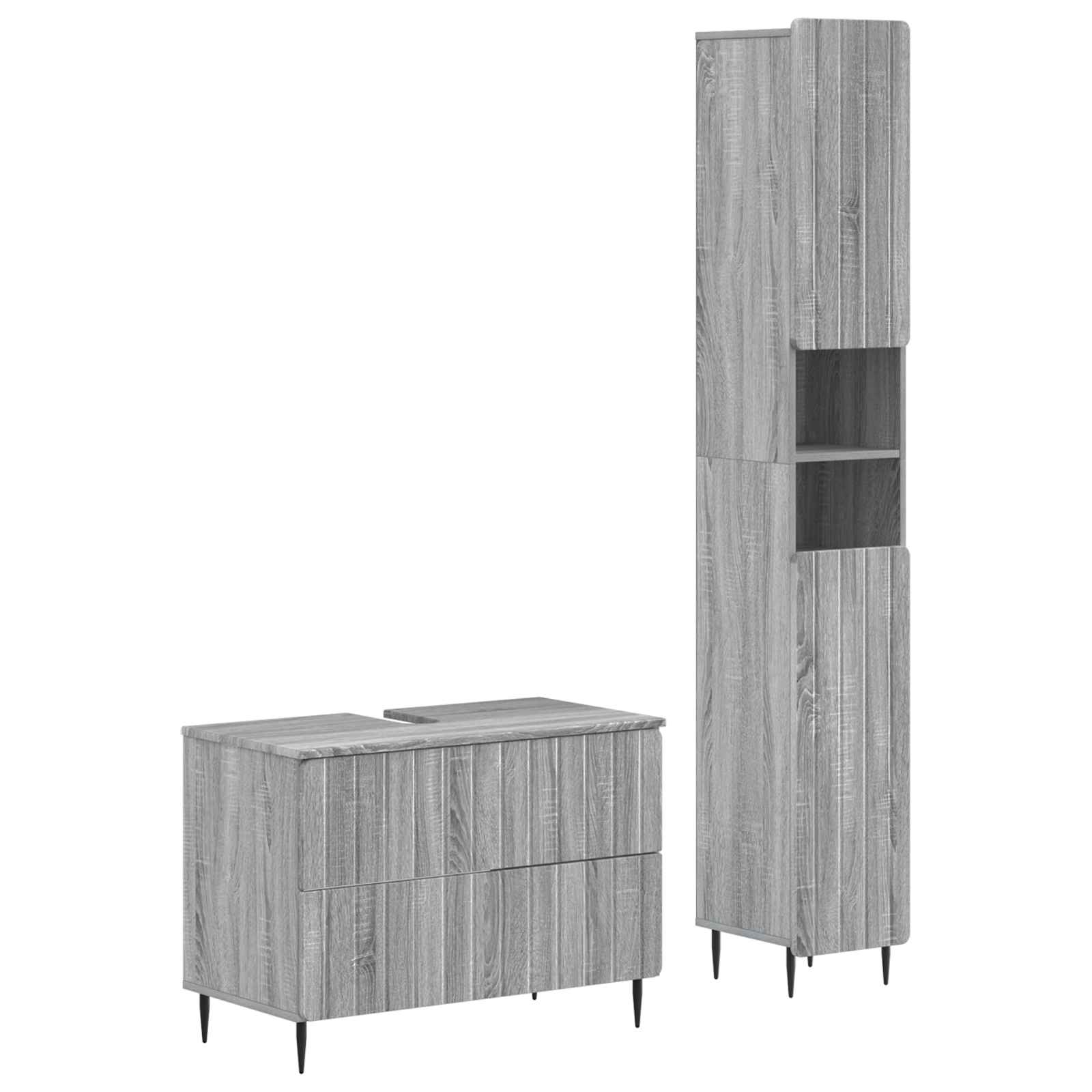 Set kupaonskih ormara od 2 dijela ZWOLLE Siva Sonoma