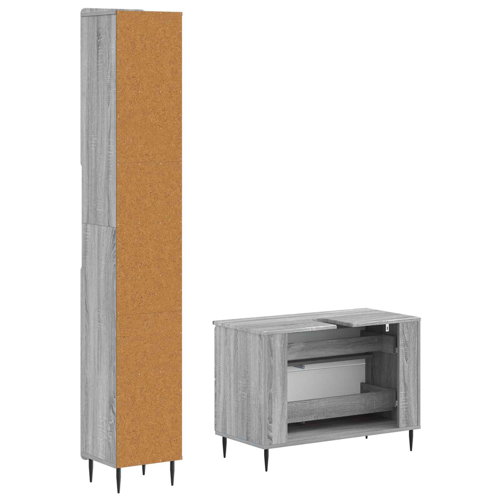 Set kupaonskih ormara od 2 dijela ZWOLLE Siva Sonoma