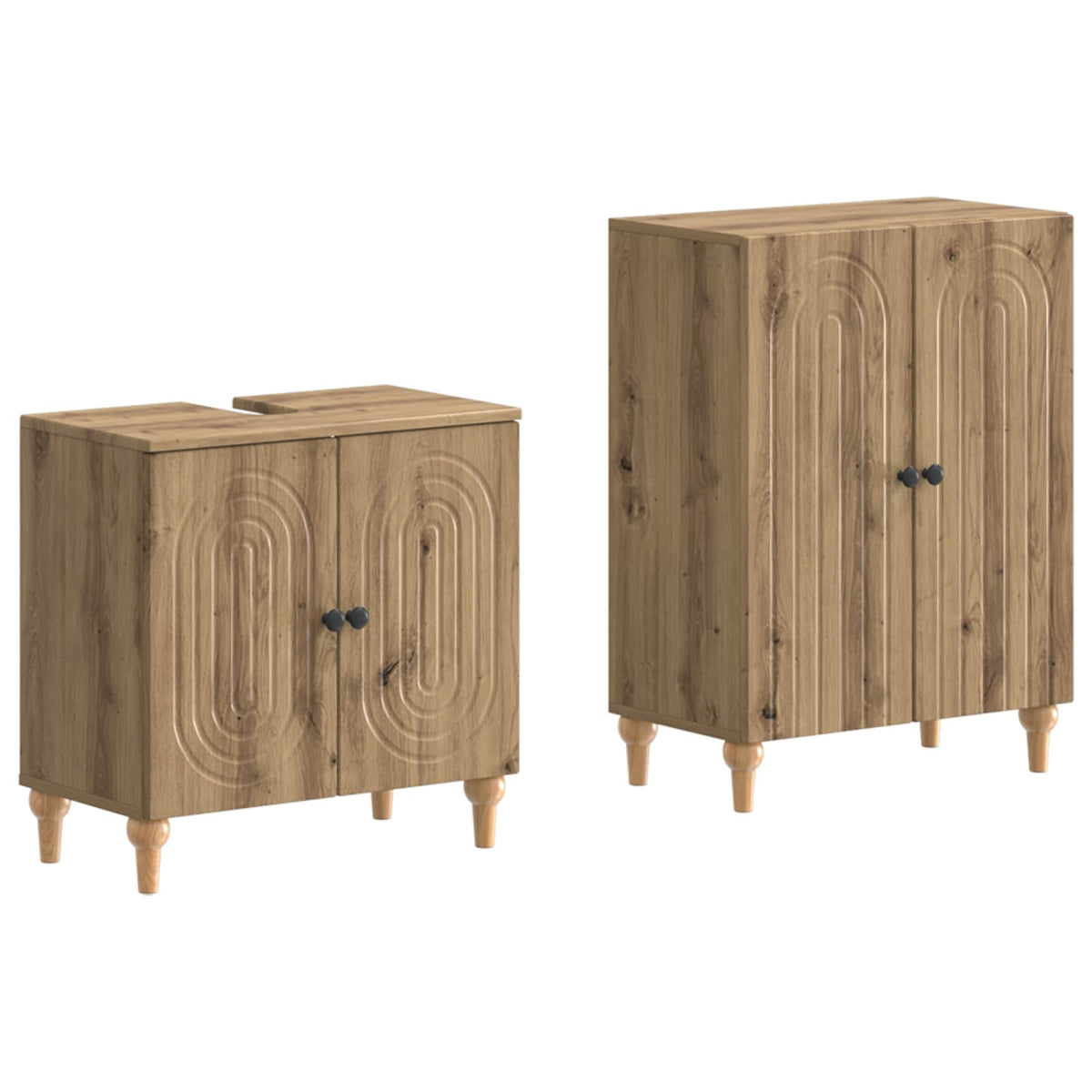 Set kupaonskih ormara od 2 dijela ALKMAAR Hrast artisan