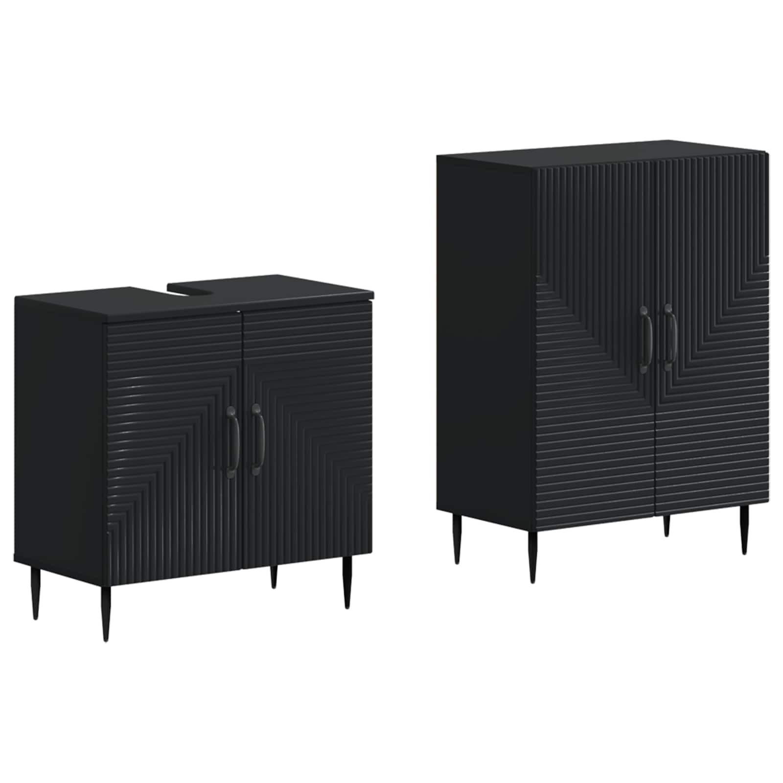 Set kupaonskih ormara od 2 dijela HAARLEM Crna