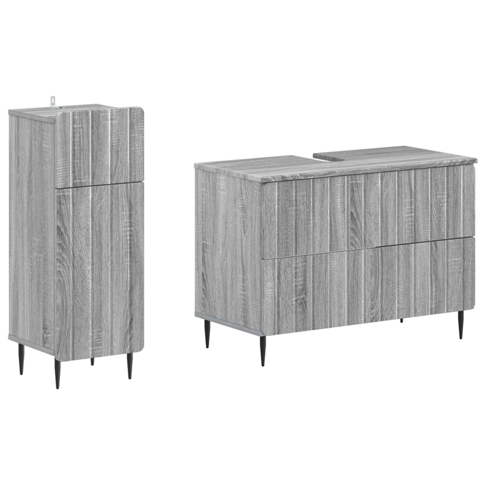 Set kupaonskih ormara od 2 dijela ZWOLLE Siva Sonoma
