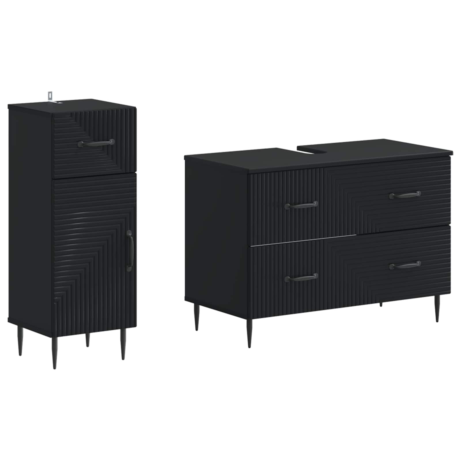 Set kupaonskih ormara od 2 dijela HAARLEM Crna