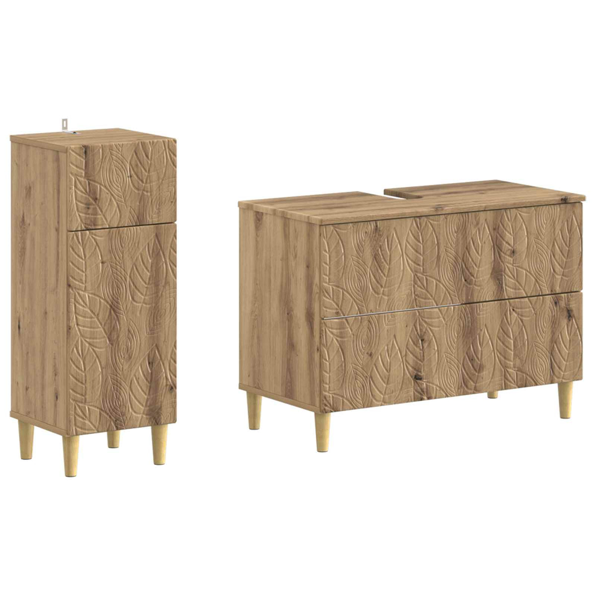 Set kupaonskih ormara od 2 dijela DELFT Hrast artisan