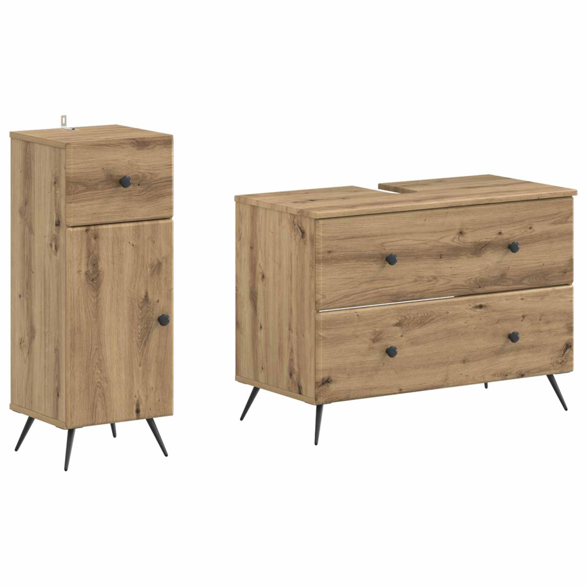 Set kupaonskih ormara od 2 dijela BREDA Hrast artisan