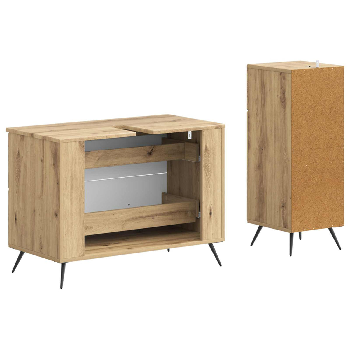 Set kupaonskih ormara od 2 dijela BREDA Hrast artisan
