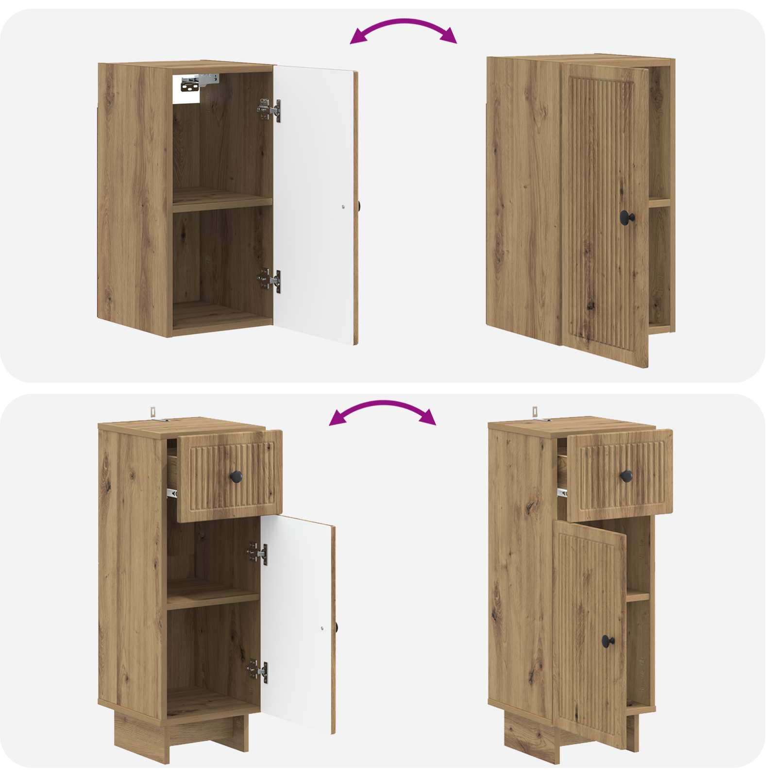 Set za kupaonicu od 3 dijela EDE Hrast artisan