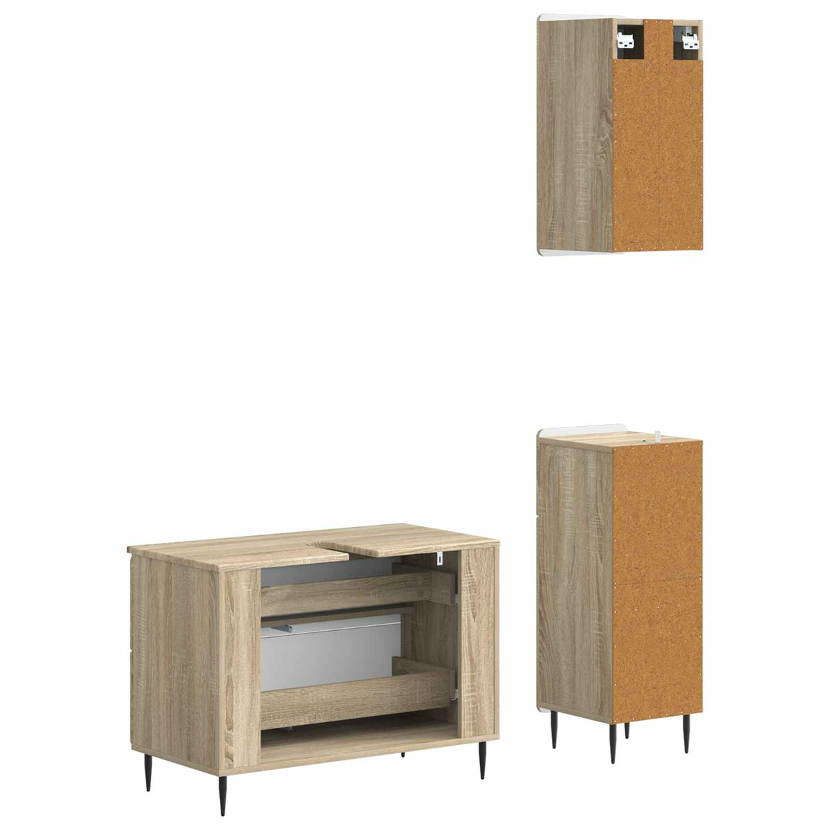 Set za kupaonicu od 3 dijela HAARLEM Hrast sonoma