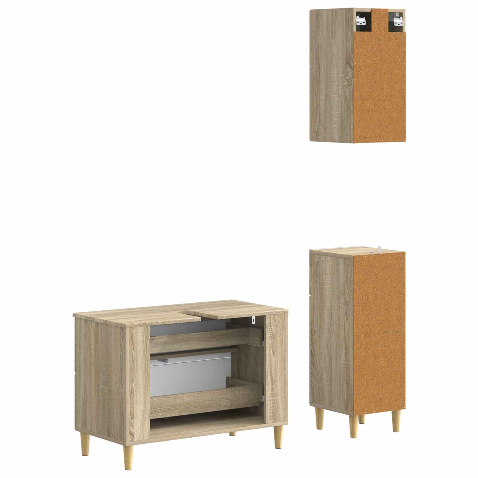 Set za kupaonicu od 3 dijela DELFT Hrast sonoma