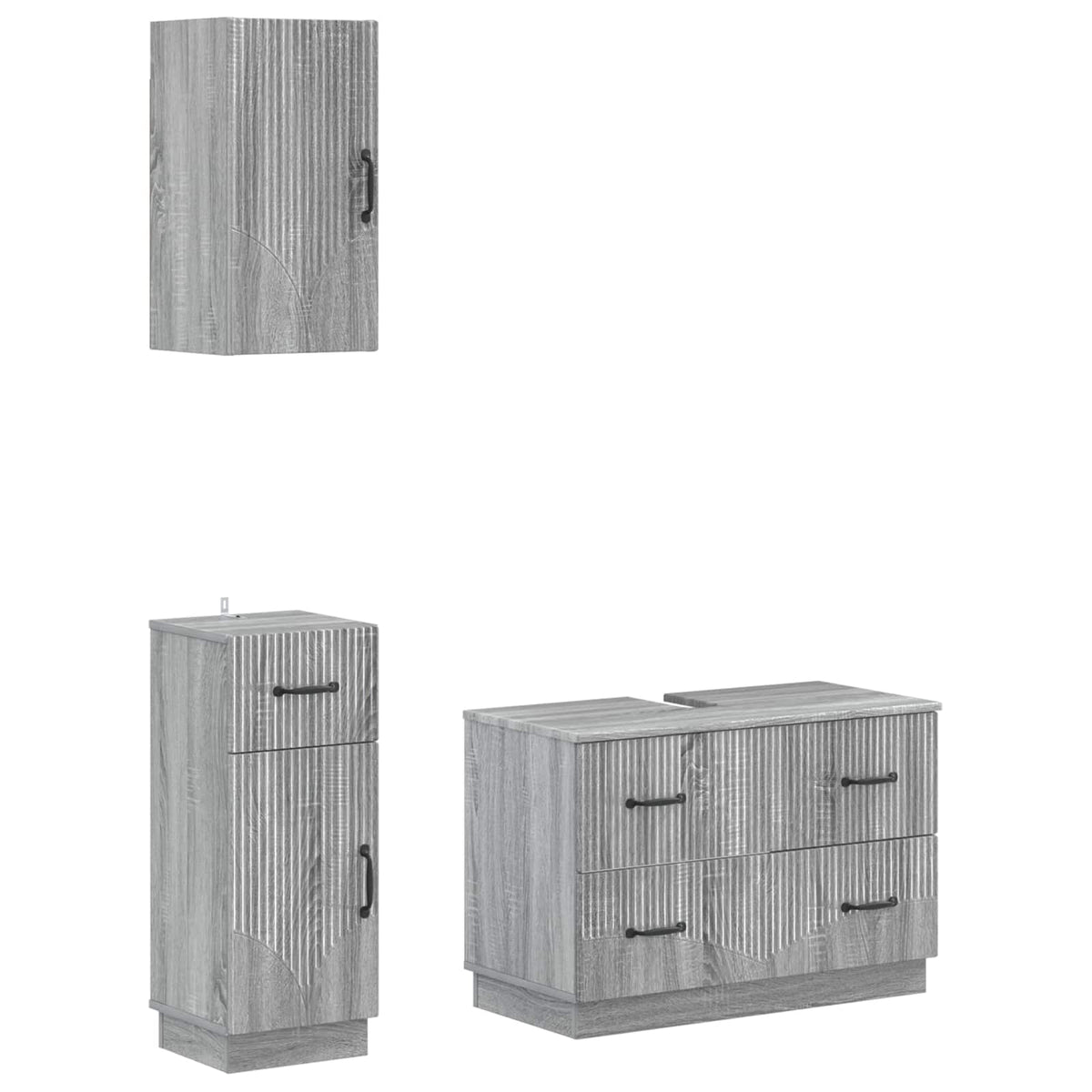 Set za kupaonicu od 3 dijela HOORN Siva Sonoma