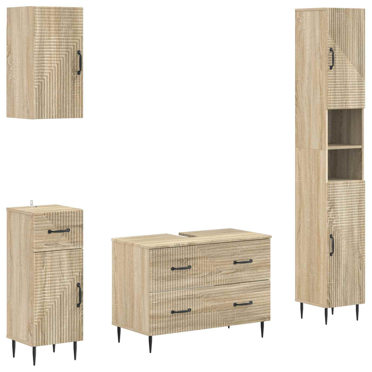 Set kupaonskih ormara od 4 dijela HAARLEM Hrast sonoma