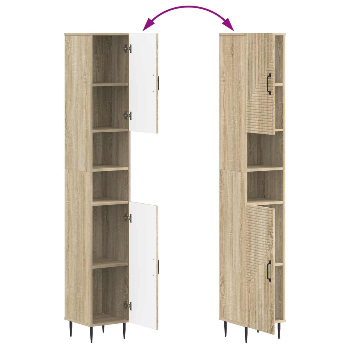 Set kupaonskih ormara od 4 dijela HAARLEM Hrast sonoma