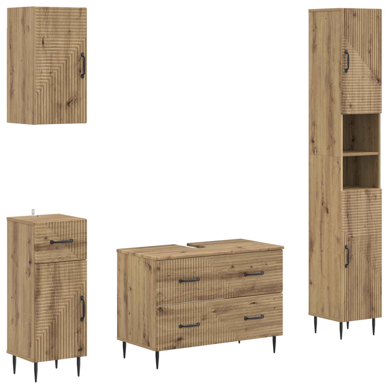 Set kupaonskih ormara od 4 dijela HAARLEM Hrast artisan