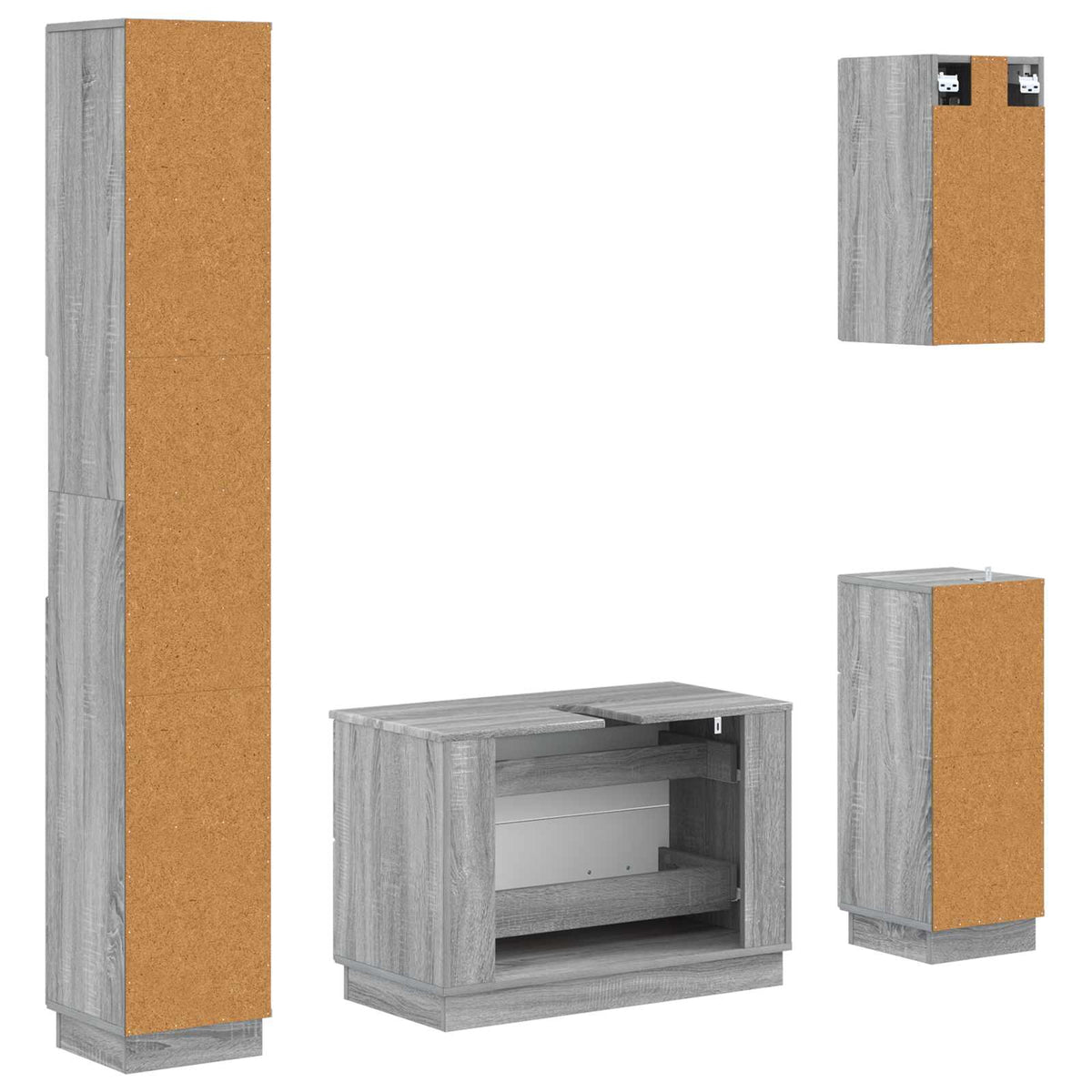 Set kupaonskih ormara od 4 dijela HOORN Siva Sonoma