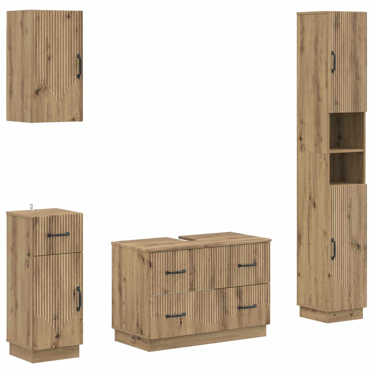 Set kupaonskih ormara od 4 dijela HOORN Hrast artisan