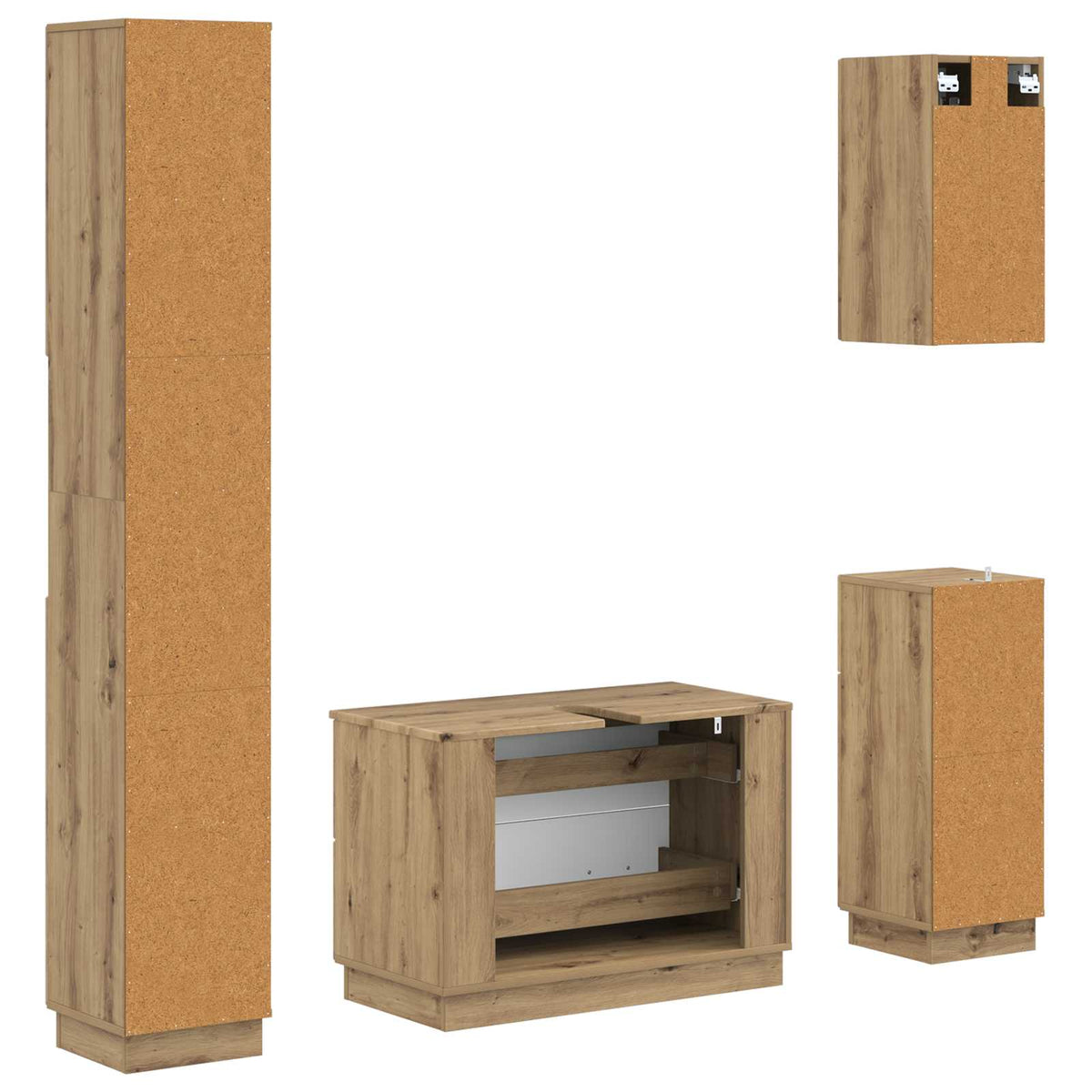 Set kupaonskih ormara od 4 dijela HOORN Hrast artisan