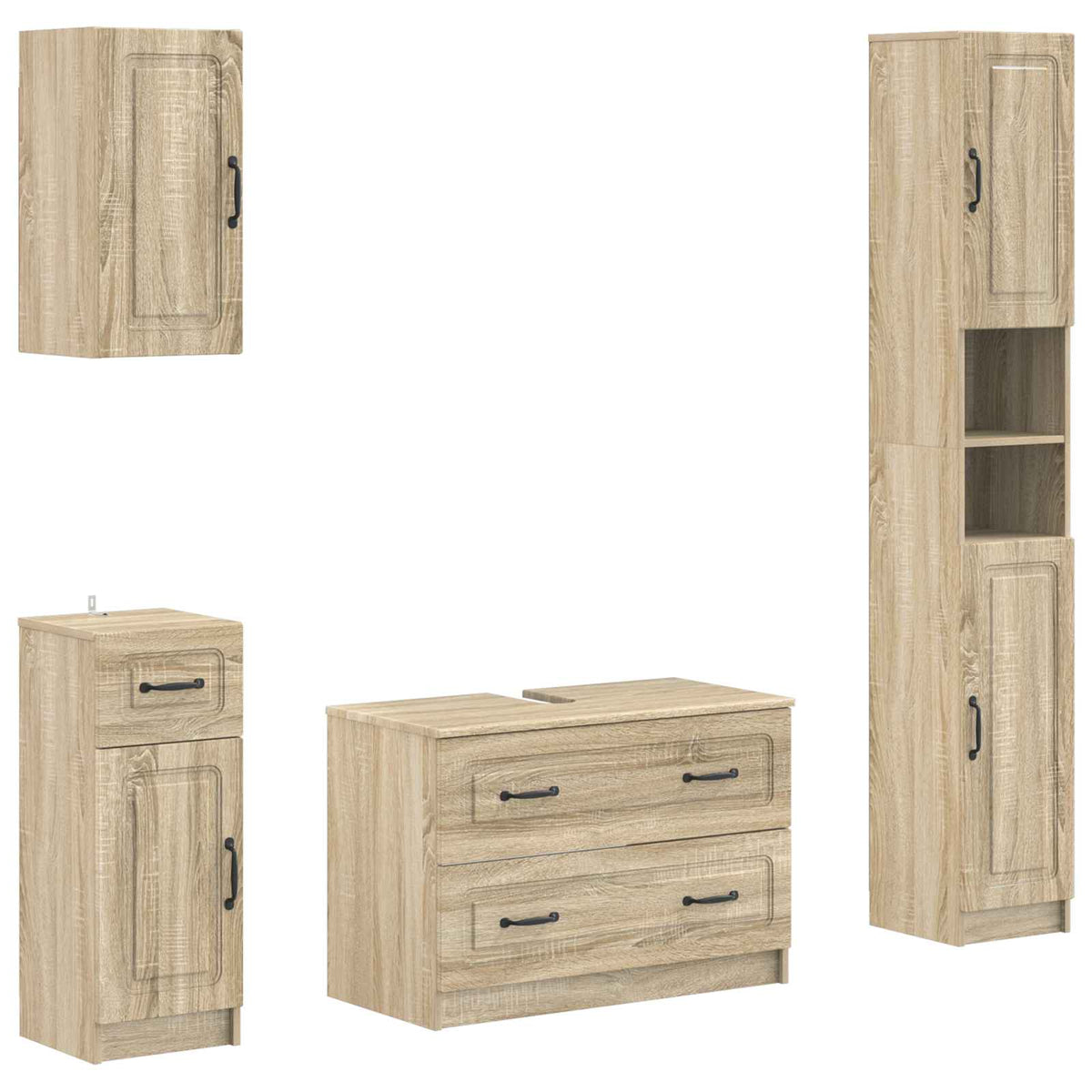 Set kupaonskih ormara od 4 dijela UTRECHT Hrast sonoma