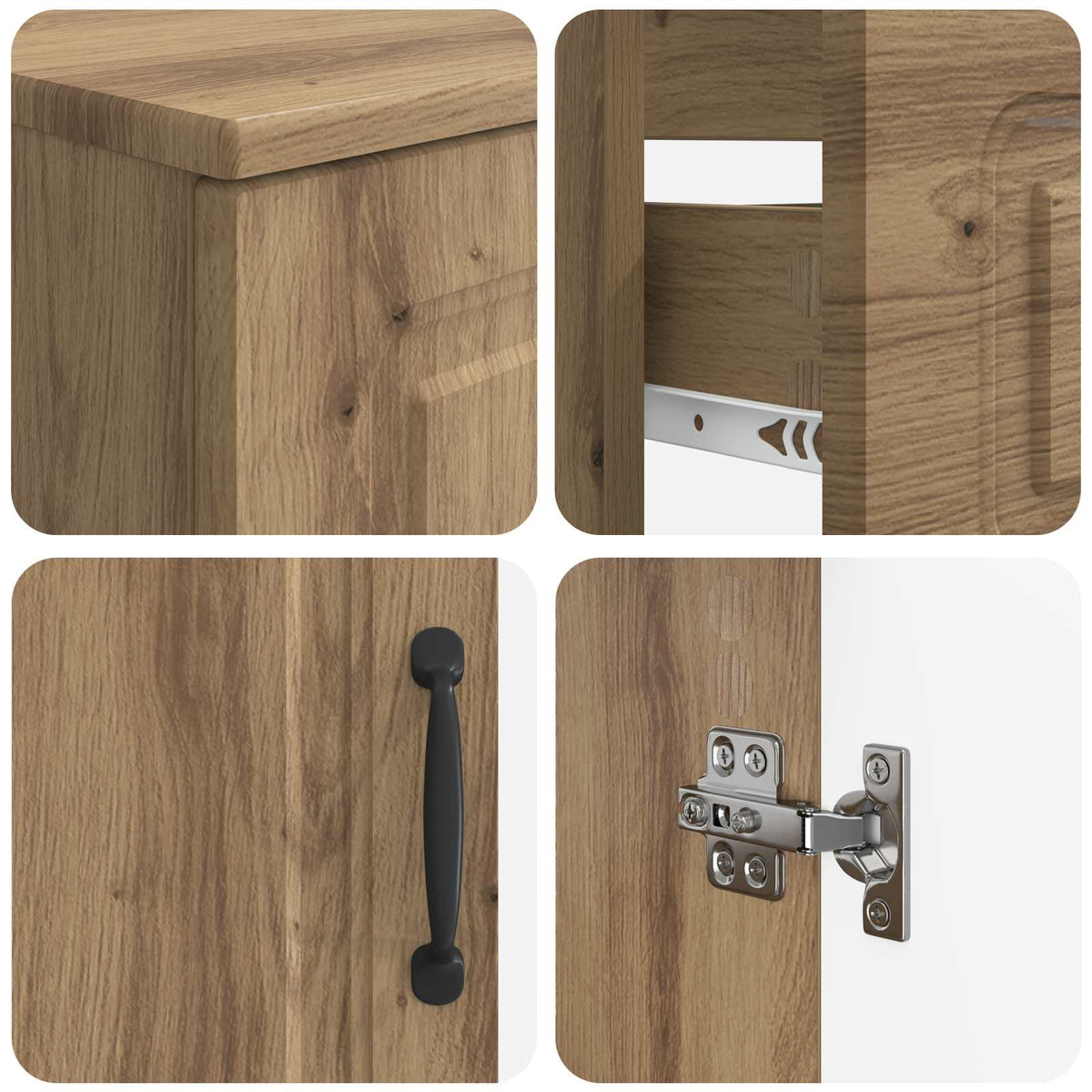 Set kupaonskih ormara od 4 dijela UTRECHT Hrast artisan