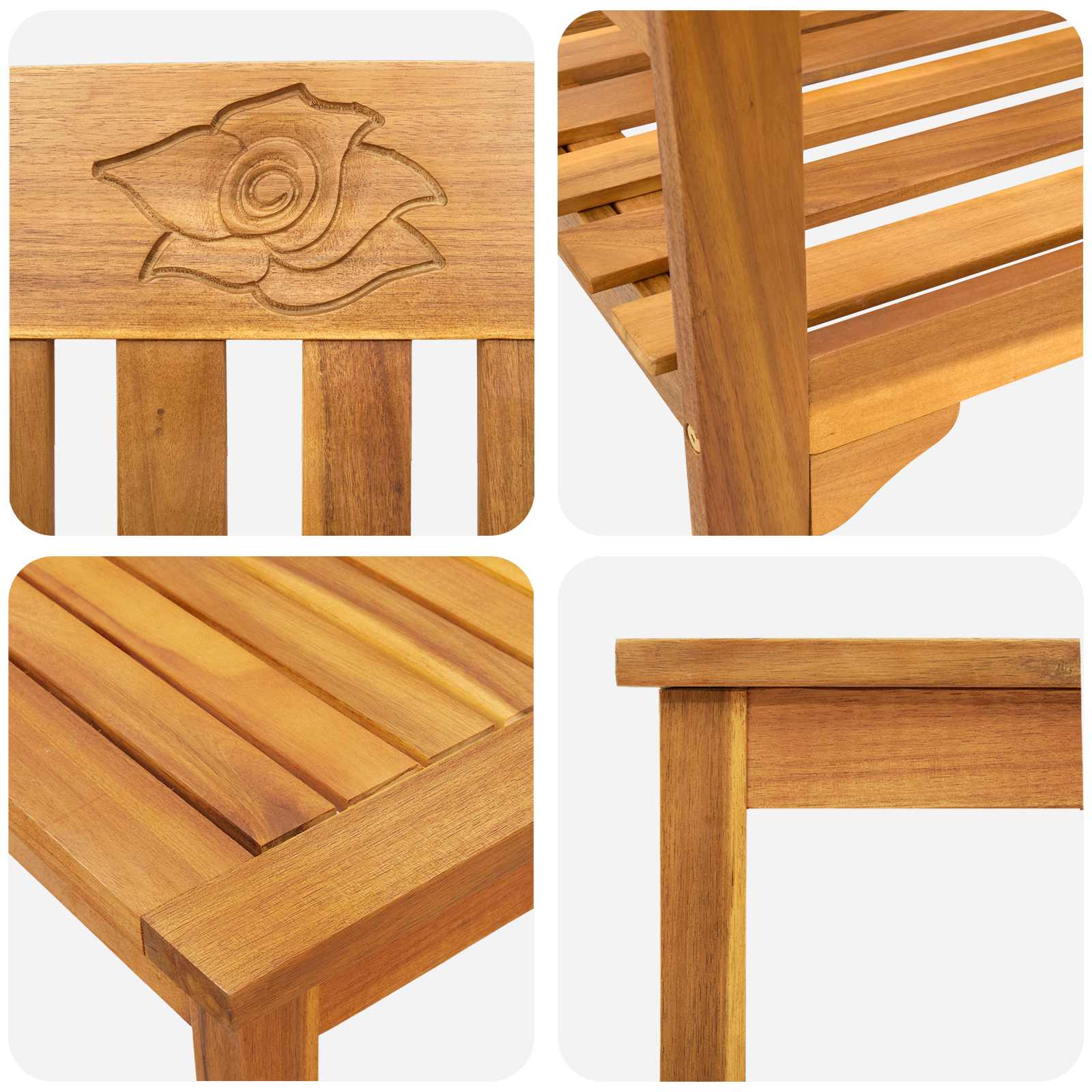 Set za odmaranje u vrtu 4 pcs Čvrsto drvo akacije