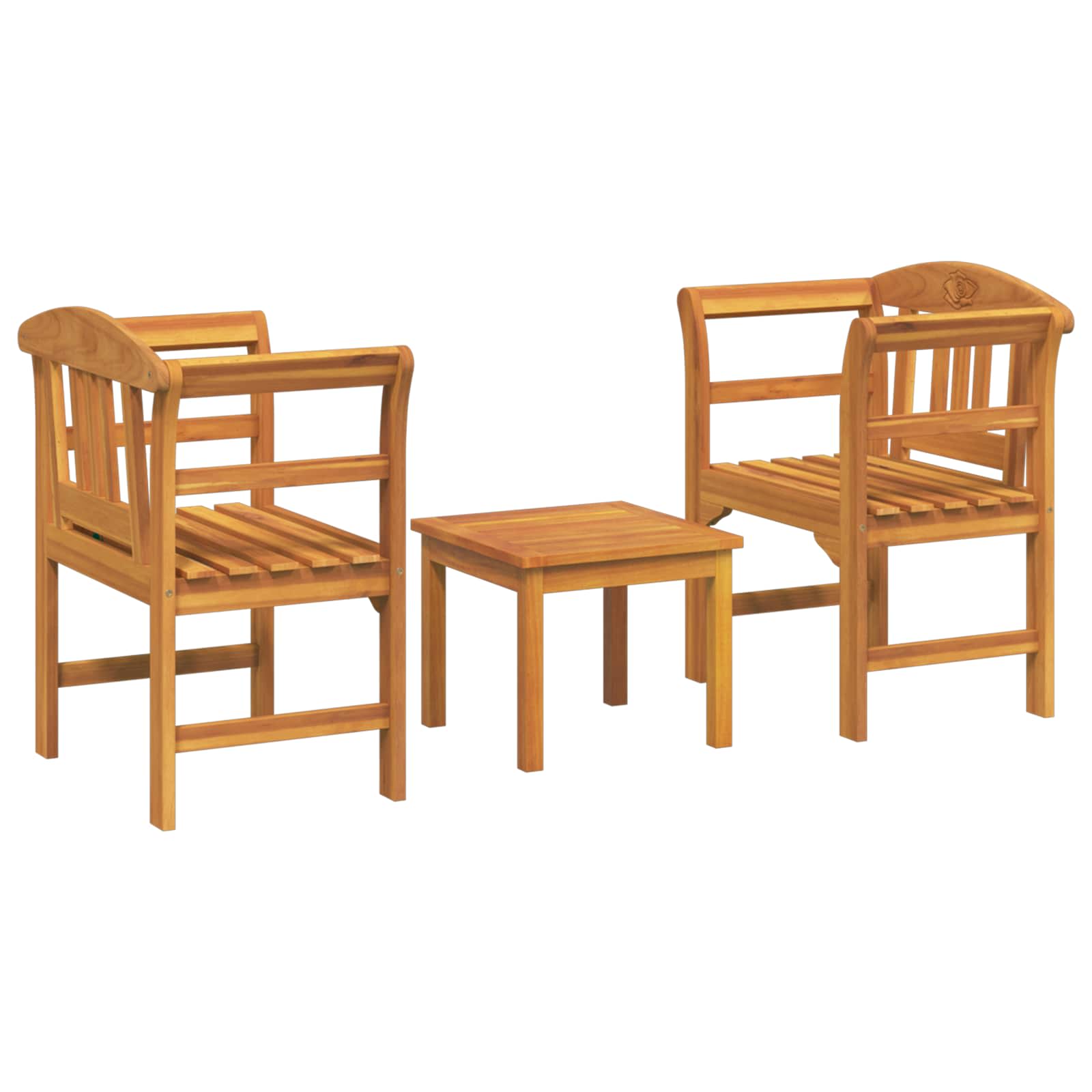 Set za odmaranje u vrtu 3 pcs Čvrsto drvo akacije