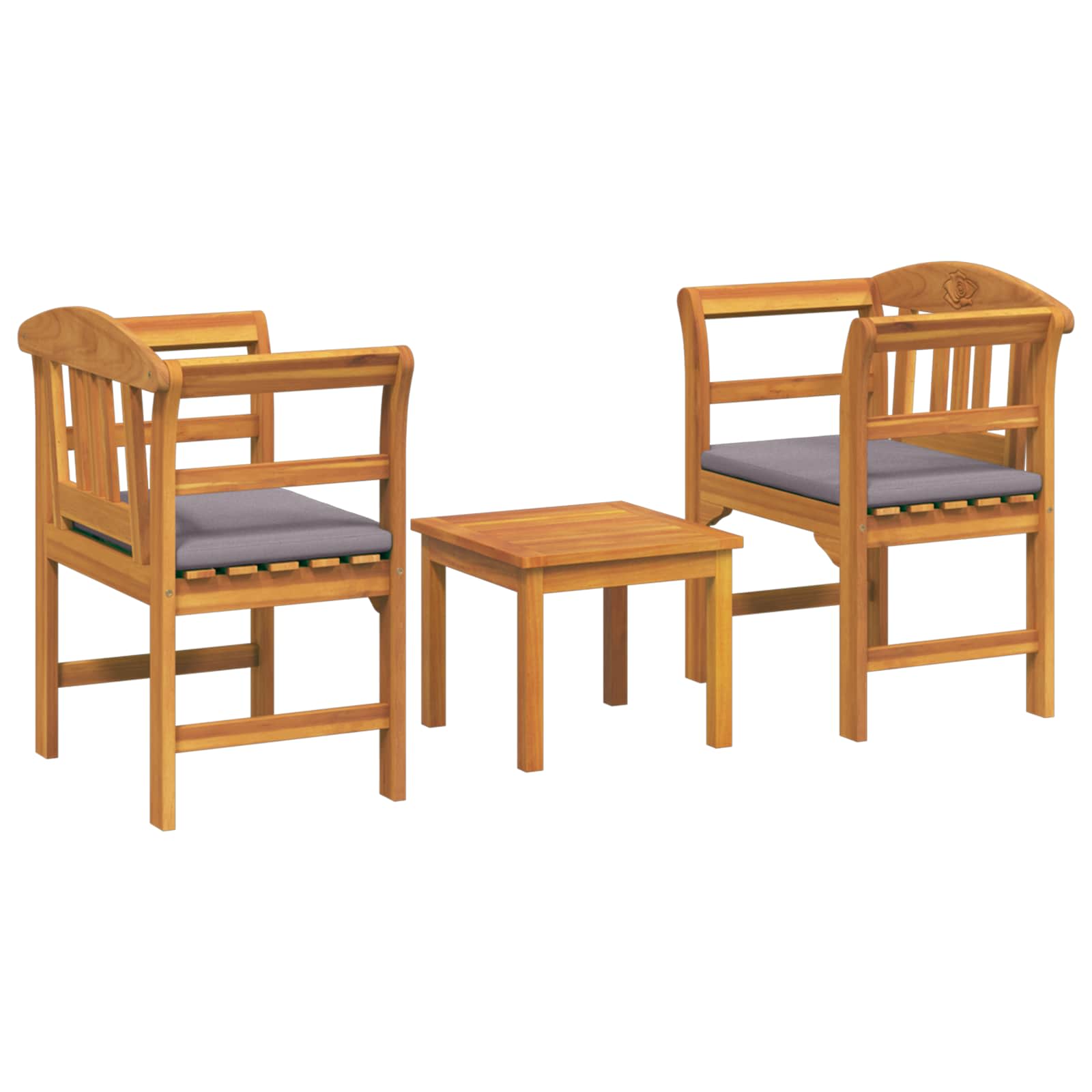 Set za odmaranje u vrtu s jastukom 3 pcs Čvrsto drvo akacije