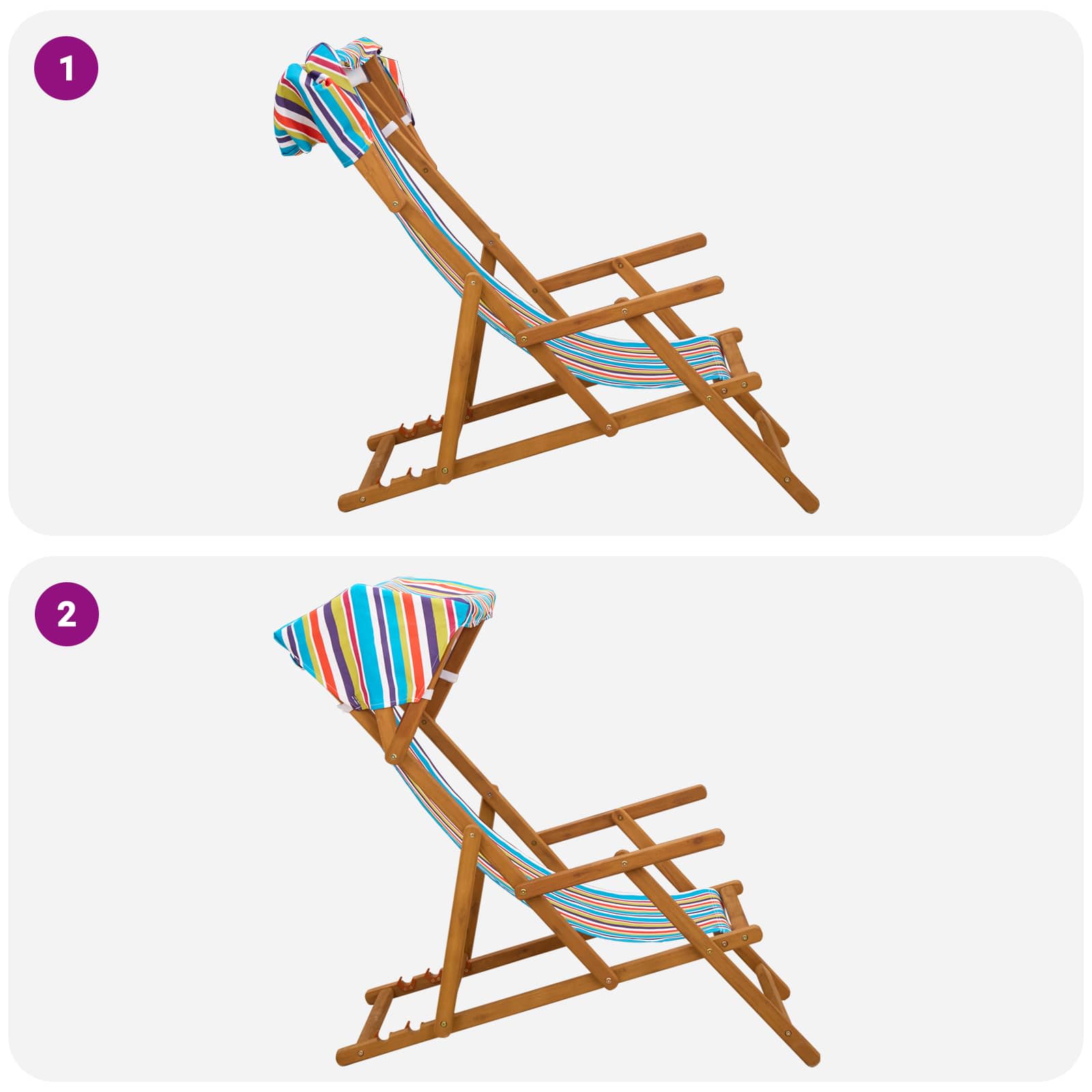 Ležaljka 4 pcs 3 Pozicija Čvrsto drvo eukaliptusa Šareni