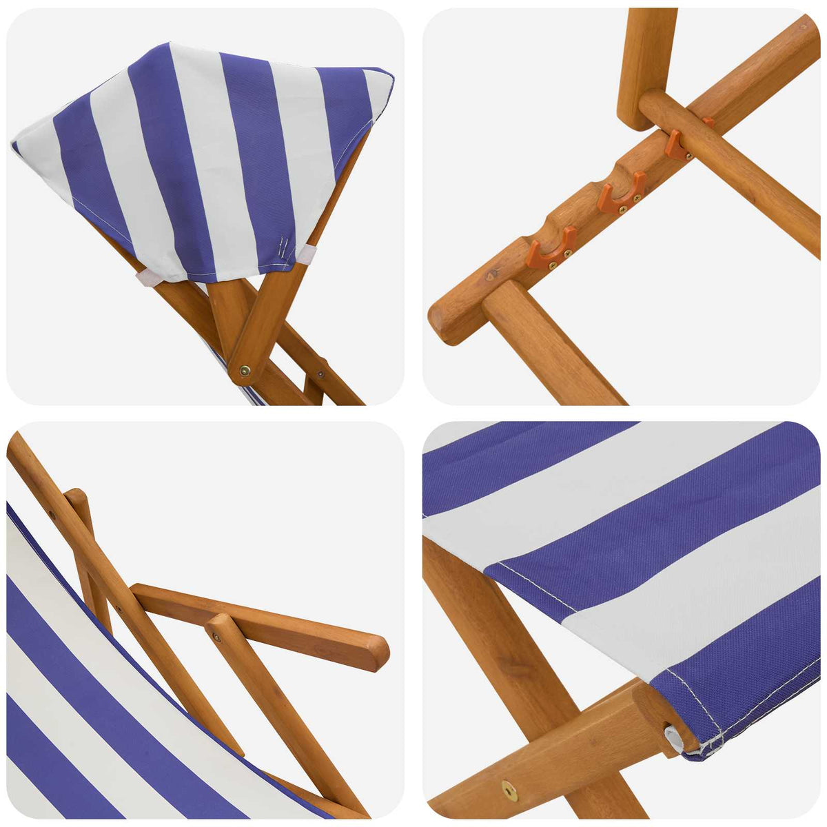 Ležaljka 4 pcs 3 Pozicija Čvrsto drvo eukaliptusa