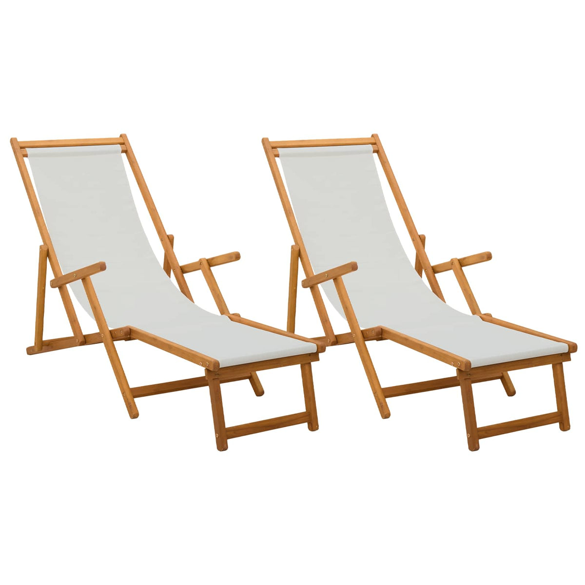 Sklopiva ležaljka za sunčanje 2 pcs 3 Pozicija Krem