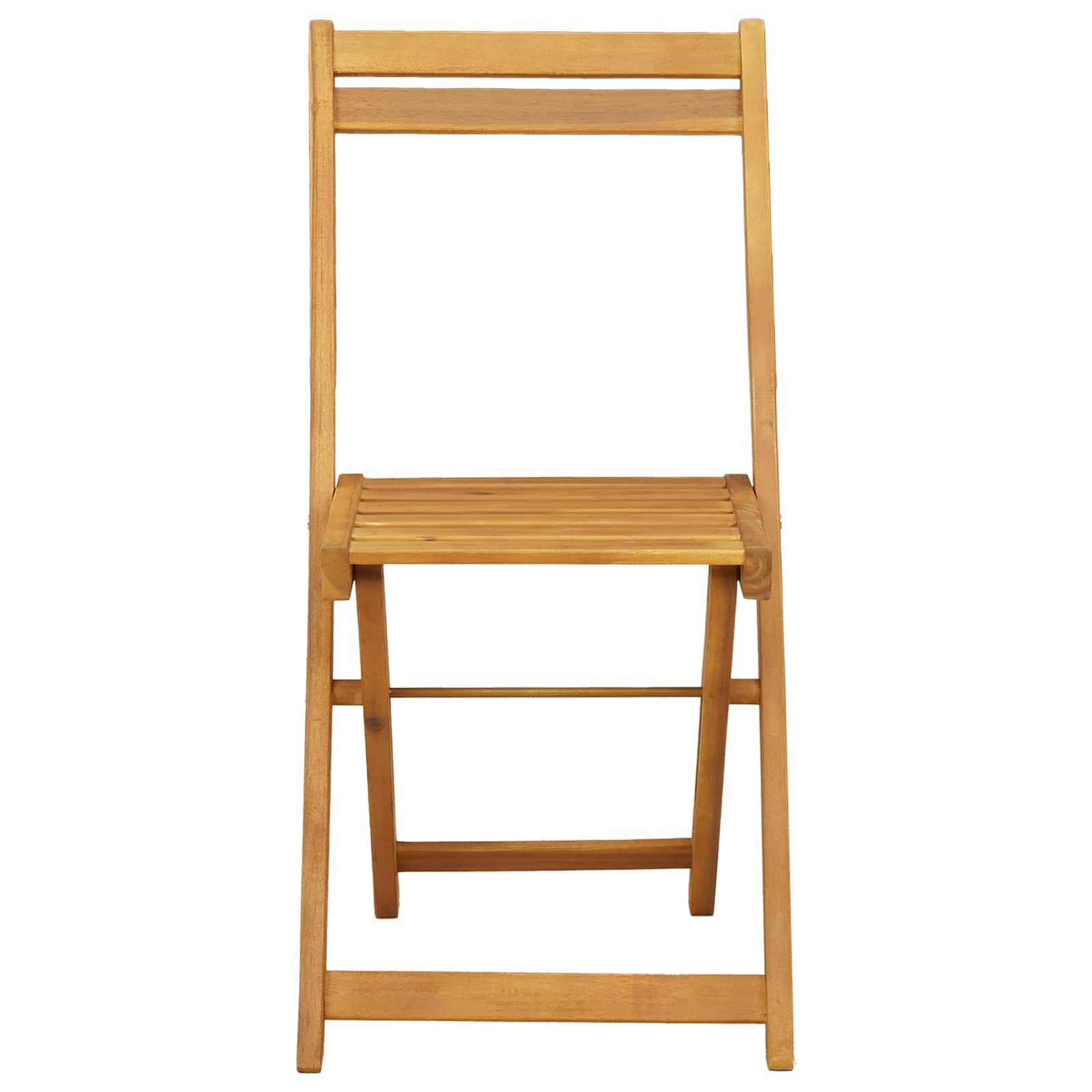 Sklopive Vrtne Stolice 4 pcs Prirodna 40 x 53 x 80 cm