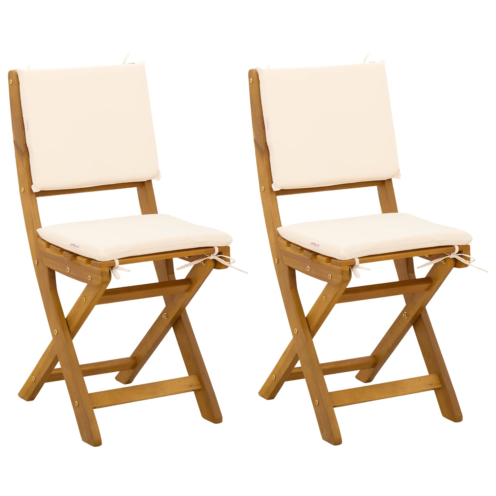 Vanjske bistro stolice 2 pcs Krem bijela 38 x 46 x 85 cm