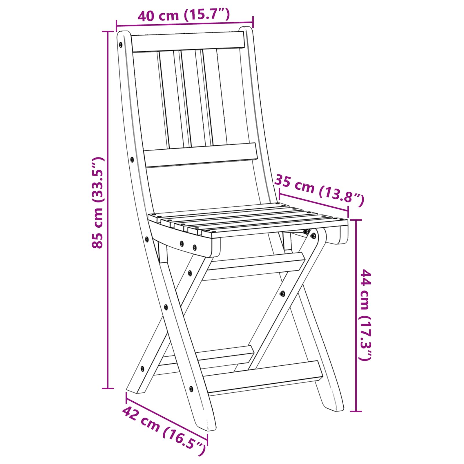Vanjske bistro stolice 4 pcs Prirodna 40 x 42 x 85 cm