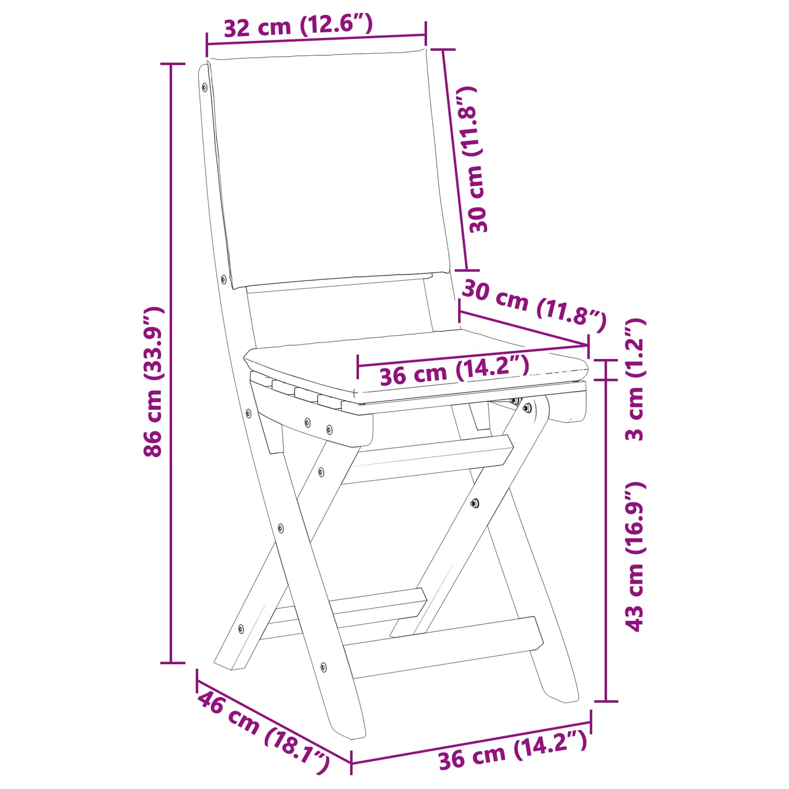 Vanjske bistro stolice 4 pcs Krem bijela 38 x 46 x 85 cm