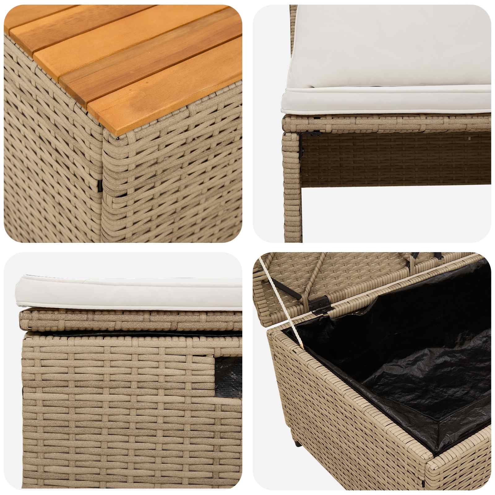 Set vanjskih sofa 4-Broj sjedala 4 pcs 55 x 30 x 39 cm