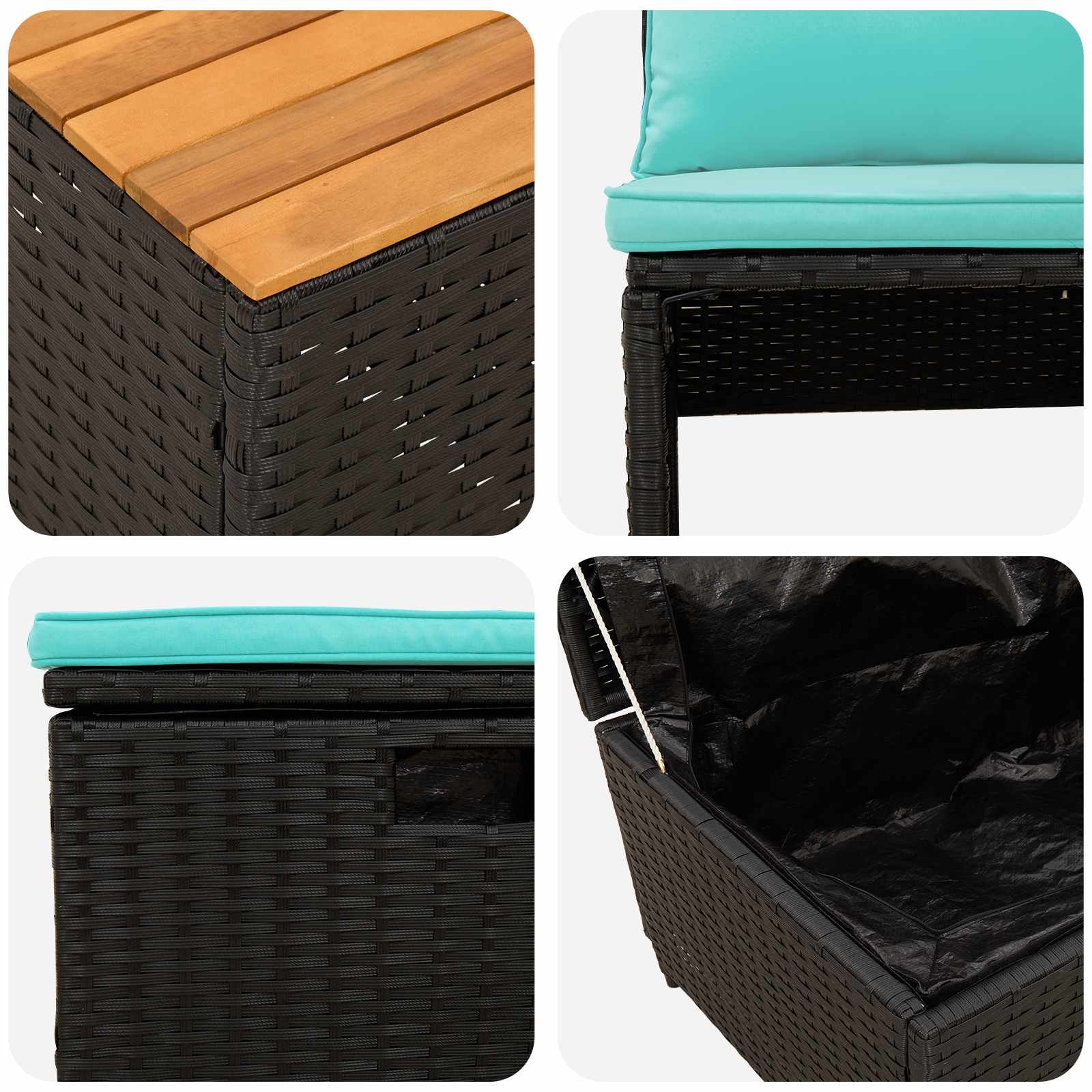 Set vanjskih sofa 4-Broj sjedala 4 pcs 55 x 30 x 39 cm