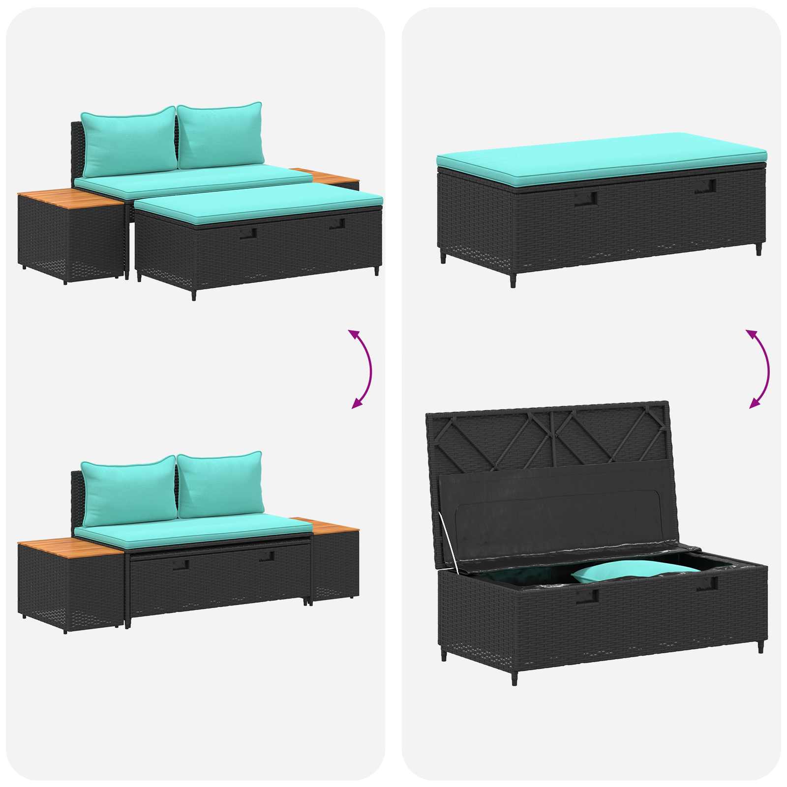 Set vanjskih sofa 4-Broj sjedala 4 pcs 55 x 30 x 39 cm