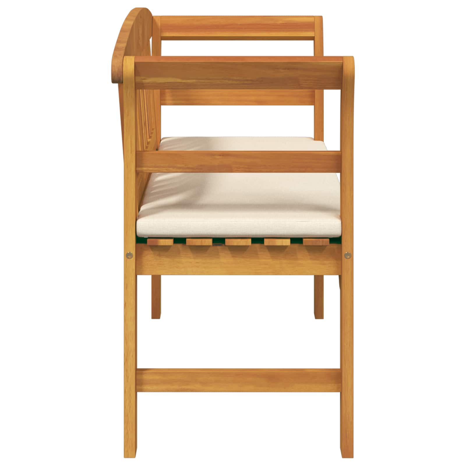 Klupa s ružama s jastukom Krem bijela 114 x 46 x 82,5 cm