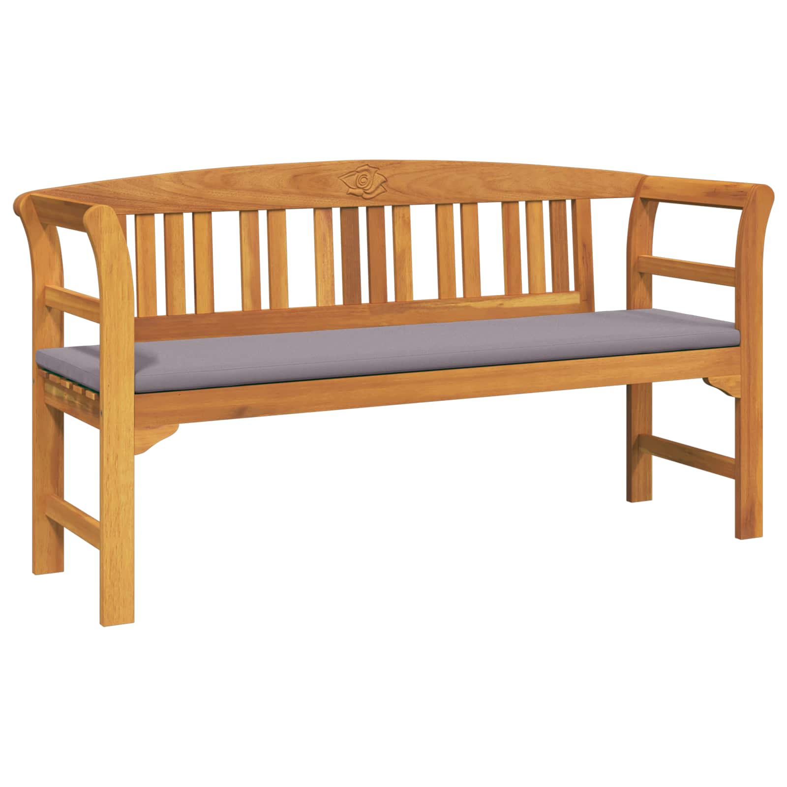 Klupa s ružama Prirodna 157 x 46 x 82,5 cm Čvrsto drvo akacije