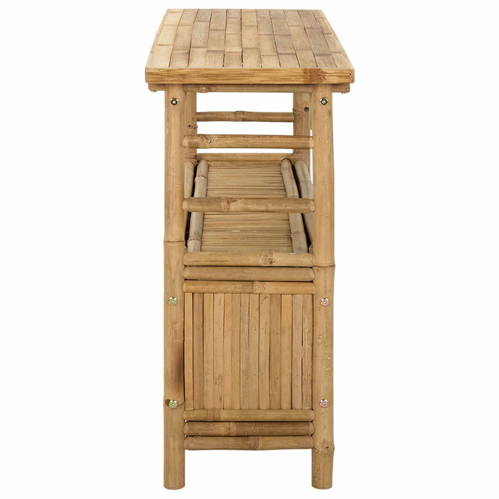 Konzolna stolica s policom Prirodna 110 x 35 x 75 cm Bambus