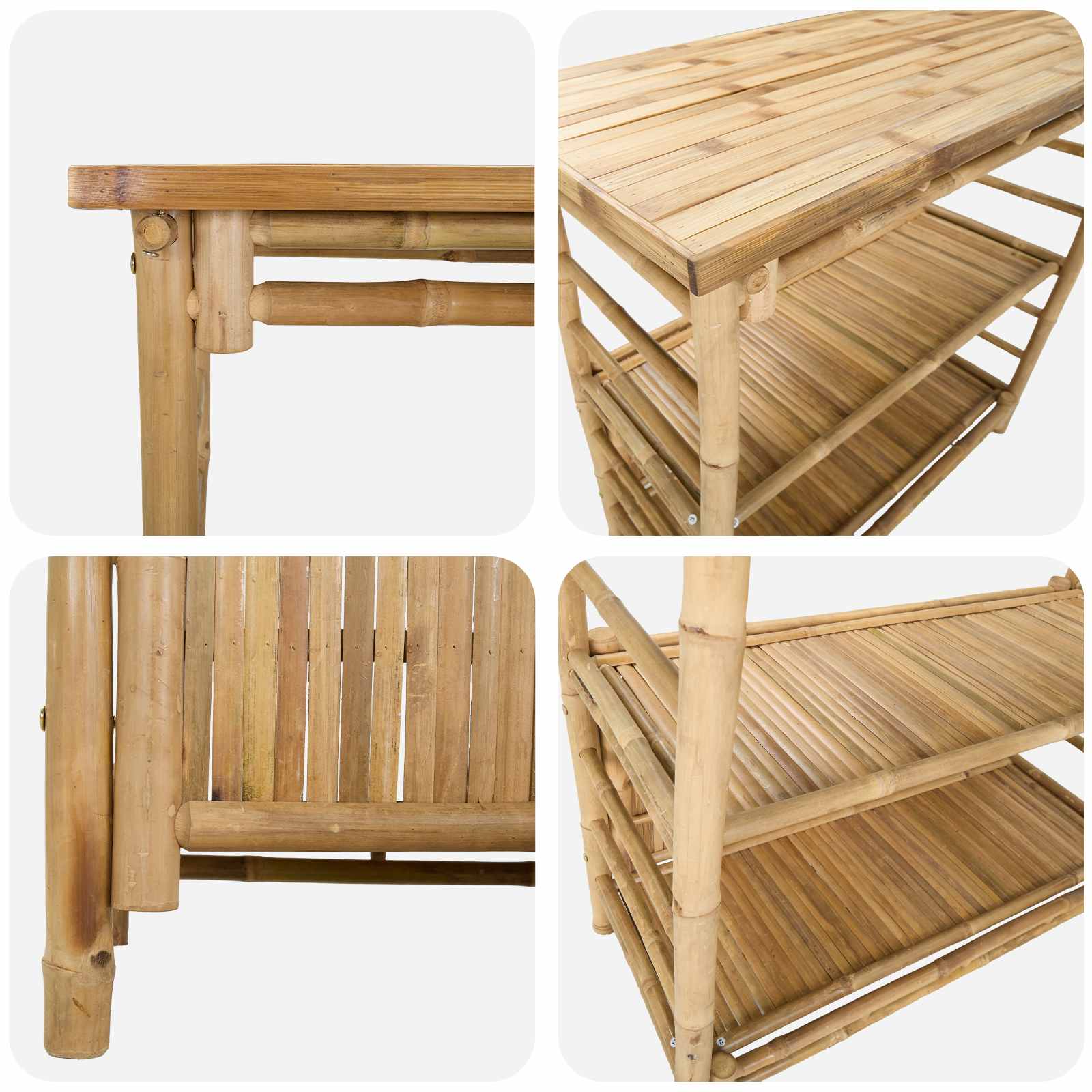 Vanjski bar stol s pohranom Prirodna 110 x 50 x 105 cm Bambus