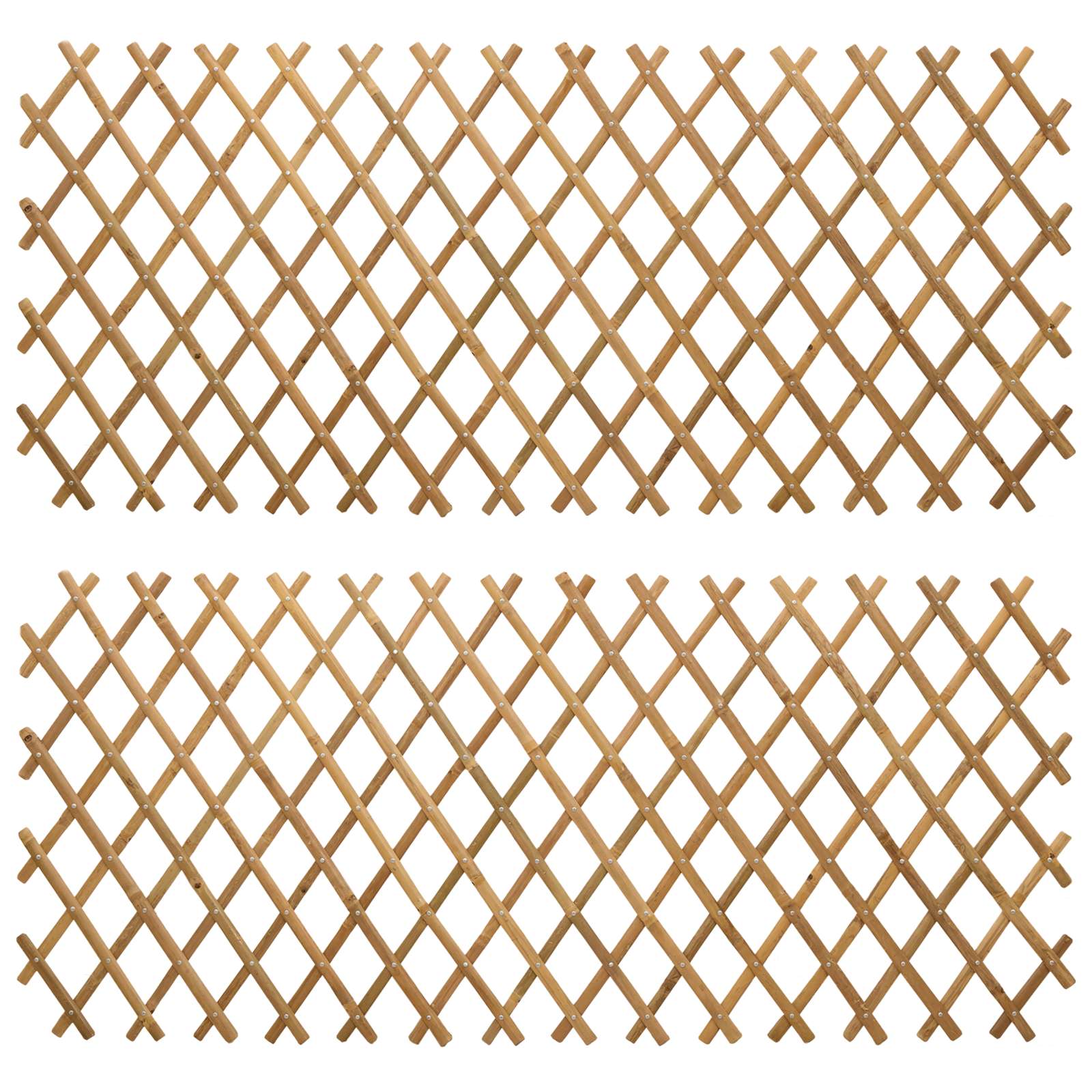 Proširiva rešetkasta ograda 2 pcs Svijetlosmeđa 100 x 105 cm