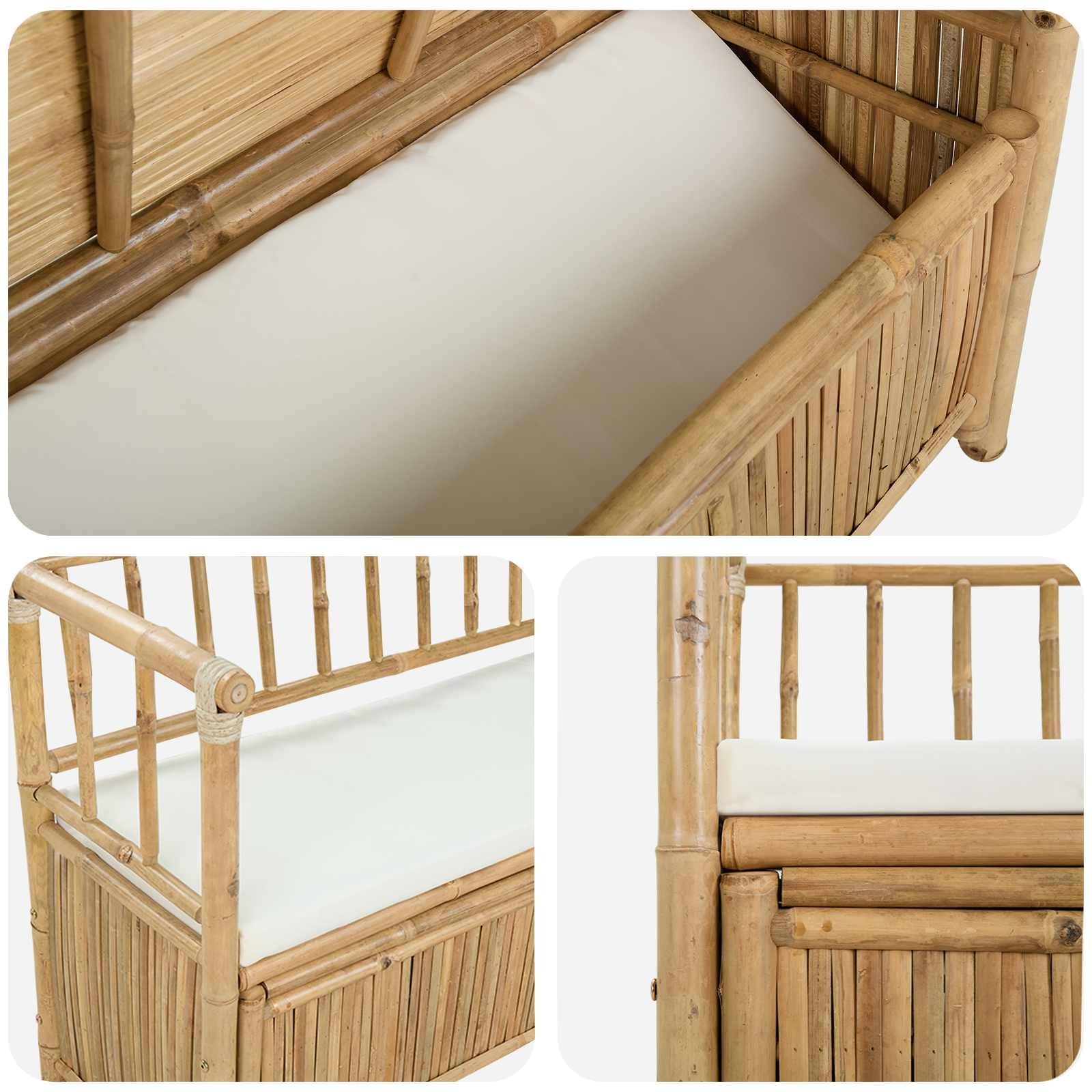 Klupa za vrtno skladištenje 110 x 47 x 80 cm Bambus Prirodna