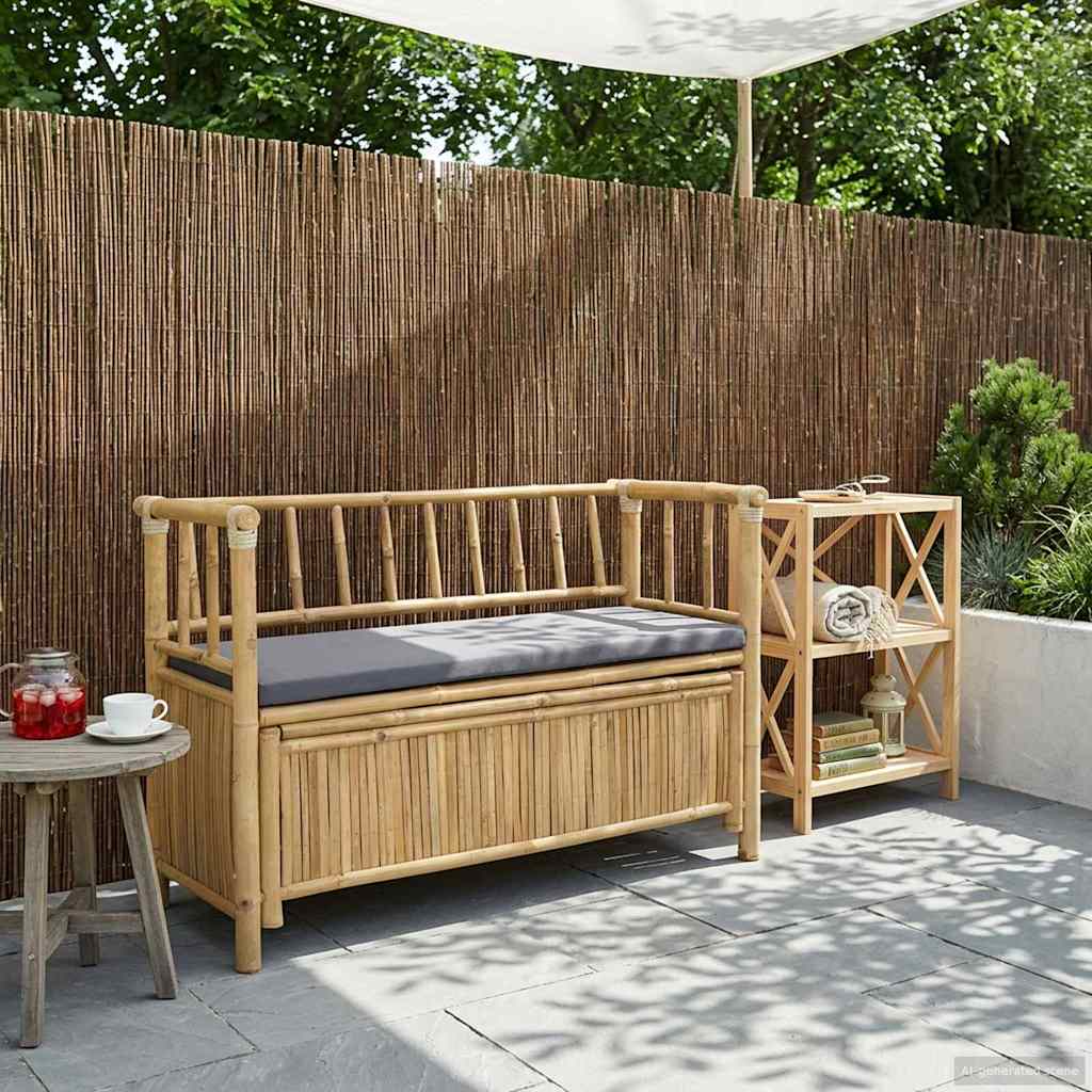 Klupa za vrtno skladištenje 110 x 47 x 80 cm Bambus Prirodna