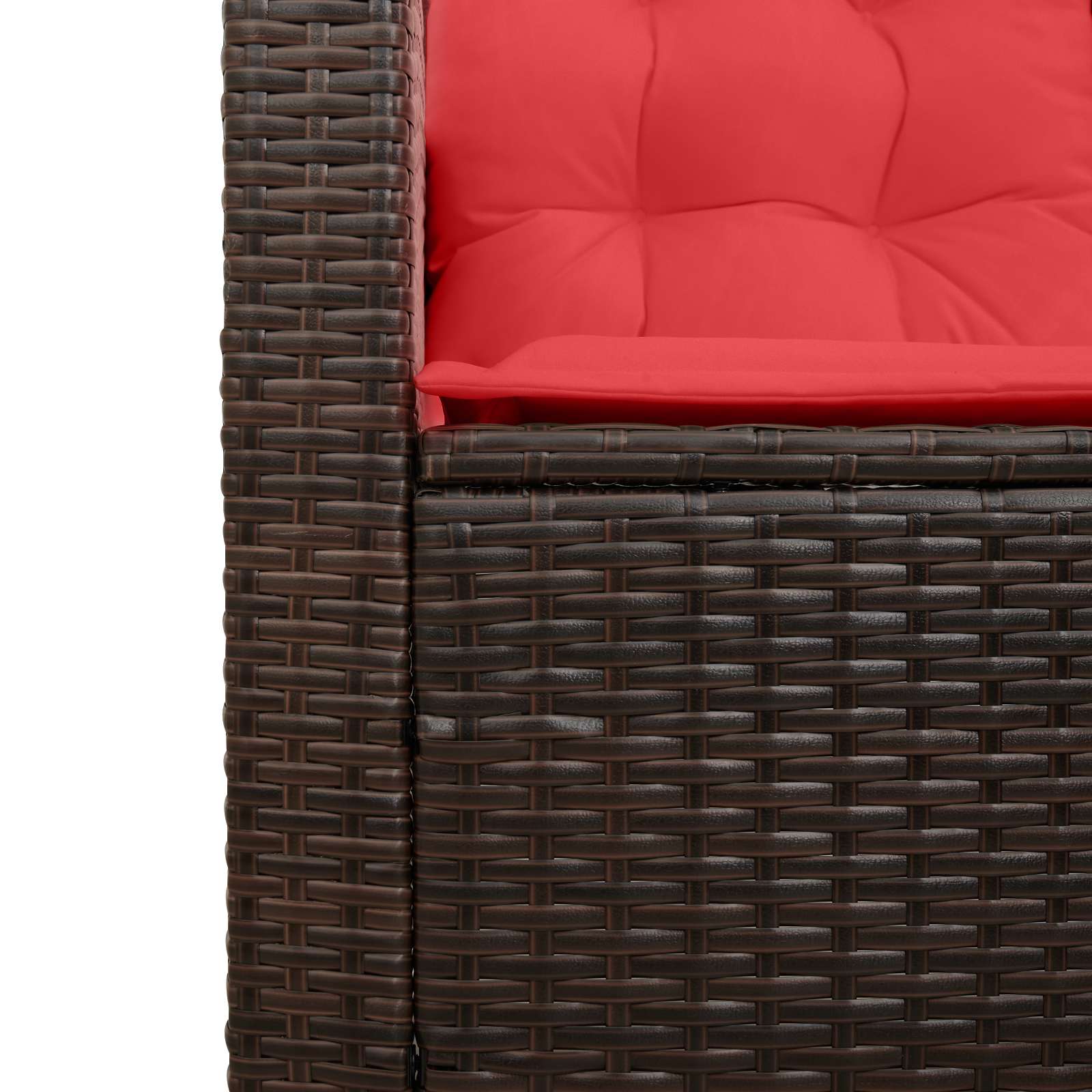 Set vanjskih sofa s jastukom 2 pcs Smeđa i crvena poliratan