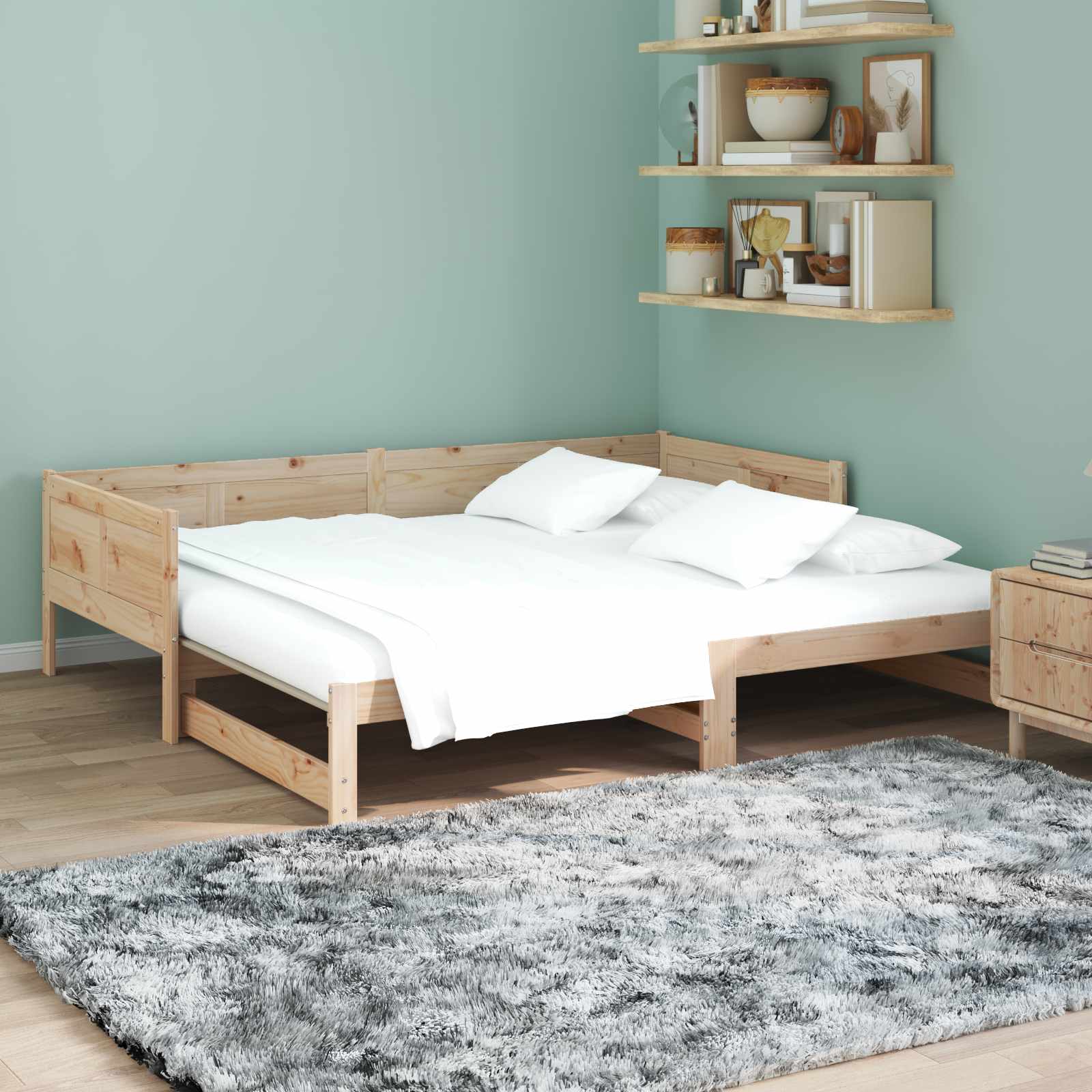 Krevet za povlačenje za dan Prirodna 180 x 200 cm