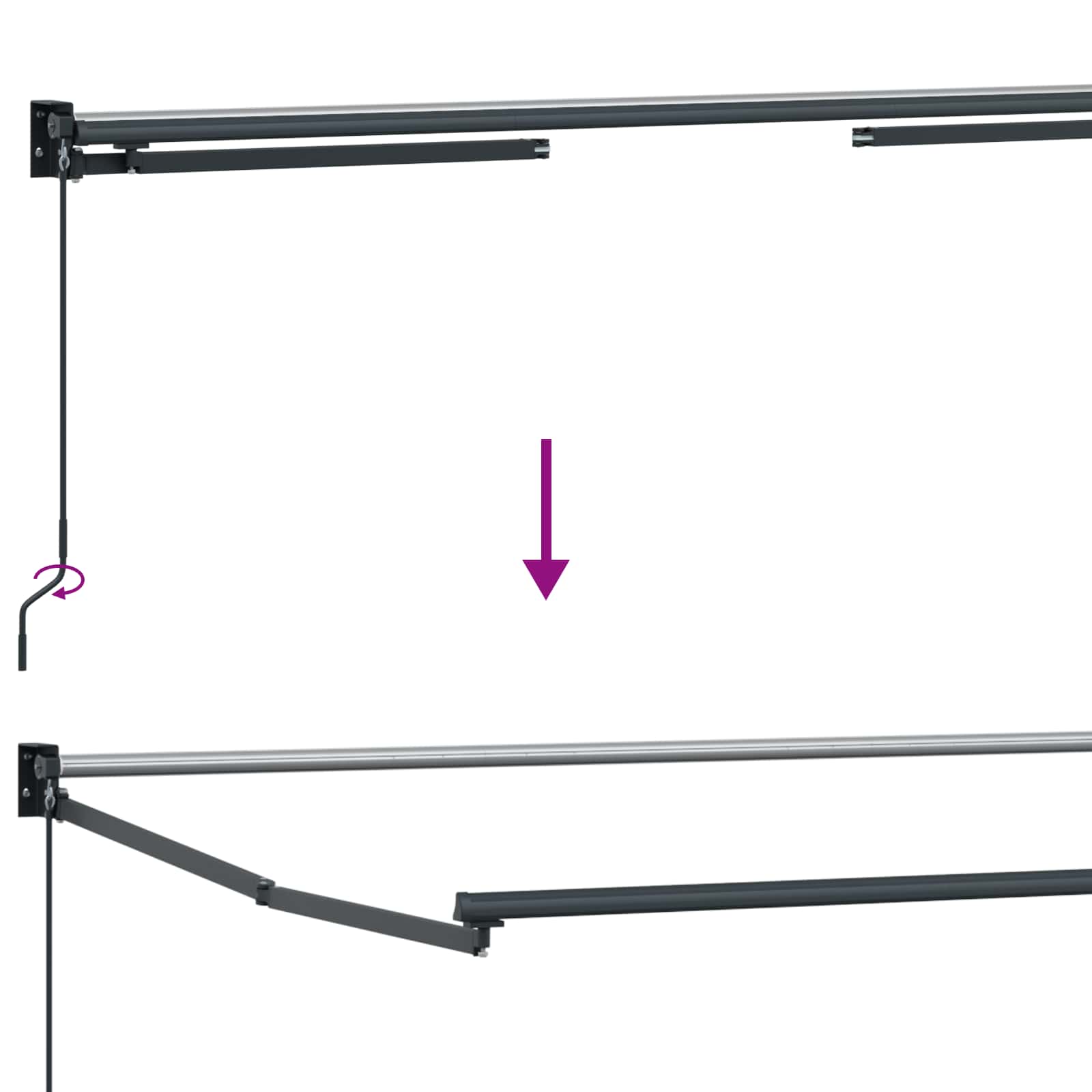 Električni sklopivi okvir tende Antracit 4 x 2 m Aluminij