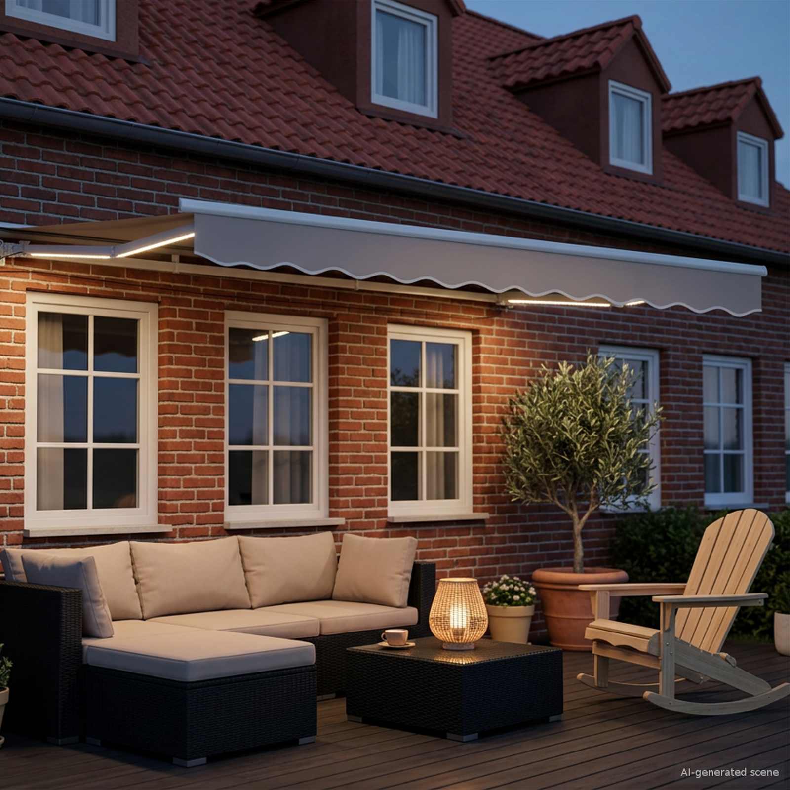 Ručni okvir tende s LED-ima Bijeli 3 x 2,5 m Aluminij