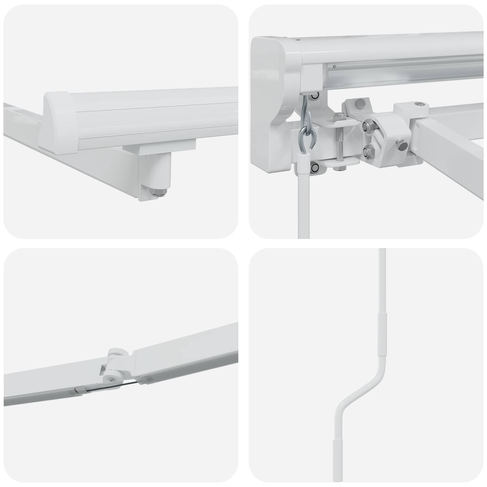Ručni okvir tende s LED-ima Bijeli 4 × 3,5 m Aluminij