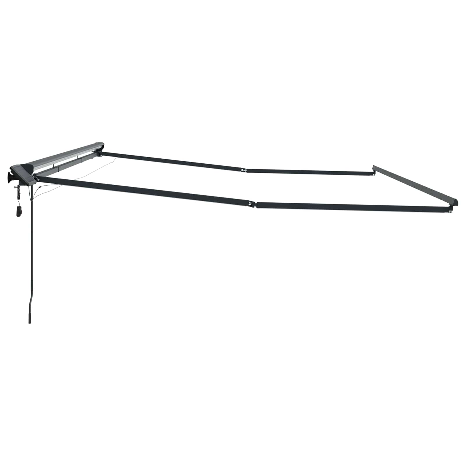 Ručni okvir tende s LED-ima Antracit 4 × 3 m Aluminij