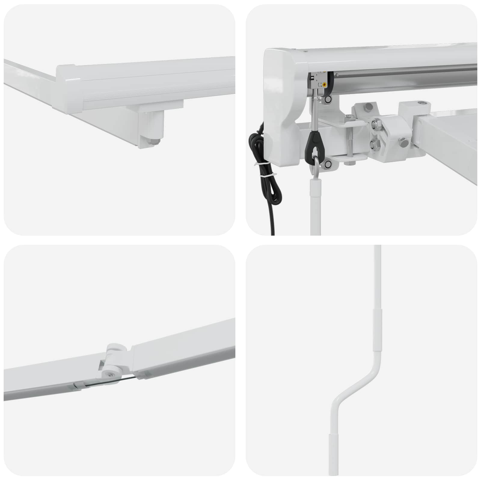 Okvir električne tende s LED-ovima Bijeli 4 x 2 m Aluminij