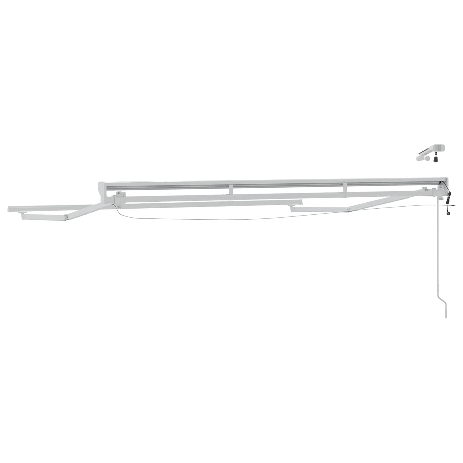 Okvir električne tende s LED-ovima Bijeli 3 x 2,5 m Aluminij